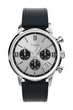 Timex Marlin Chronograph 40mm Uhr mit Lederarmband TW2W10300
