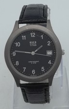 Osco Armbanduhr,Titanuhr,Datumsanzeige,Kunstlederband,die Uhr läuft