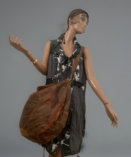 Große Patchwork-Ledertasche Lagenlook Vintage Boho Beutel aus Echtleder