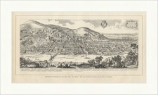 Panorama von Heidelberg aus dem Jahre 1620 Merian Meder Stadt Holzstich E 13846