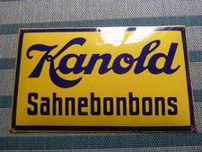 Emailschild, Kanold Sahnebonbons, Reklame, Lebensmittel
