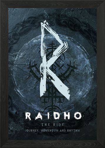 Die rune raidho - raidho, gerahmtes