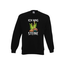Ich mag Steine | Natur | Blumen Sweatshirt Schwarz