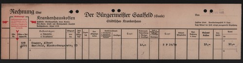 Saalfeld saale rechnung - rechnung, 1945