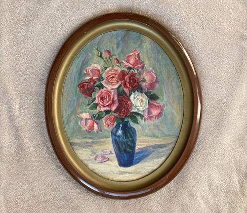 Rosen gemälde blumen ovales - blumen,