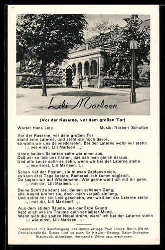 Marschlied lili marleen von - marleen,