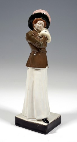 Wiener keramik figur dame mit - wiener,