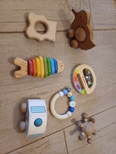 Baby Rassel Holz Greifling Handschmeichler Auto Fisch auch von Eichhorn und goki