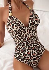 Exklusiver Badeanzug mit Leopardenmuster & edlen Metall-Details, XL (44)