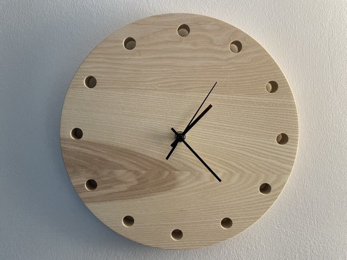 Wanduhr holz esche rund - esche,