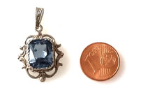 Alter Anhänger - 925  Silber - blauer  Schmuckstein - Vintage