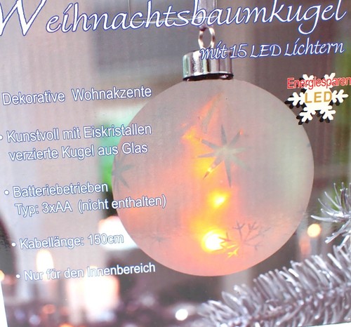Led licht glaskugel cm - led,