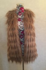 C&A Clockhouse Ckh Weste Pelzweste Fellweste XS/34 S/36 Braun Beige Neu