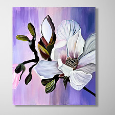 Magnolien Bild Handgemalt