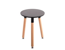 Beistelltisch, 35 cm Durchmesser, 46,5 cm hoch, Beine Buche massiv, Schwarz