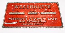 Schild Weserhütte rot  Otto