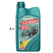 4 Liter 4x 1L Flasche ADDINOL MOTORENÖL M 30  Oldtimeröl SAE30 SAE 30