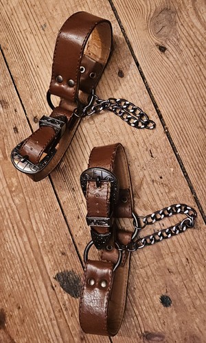 Braune kunstleder vintage - braune,