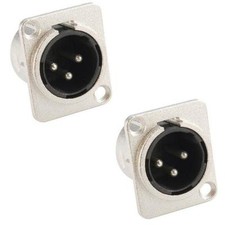 2x XLR male Einbaubuchse D-Typ