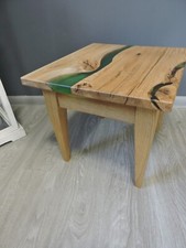 Epoxidharz epoxid wildeiche eiche tisch hocker schemel Biedermeier