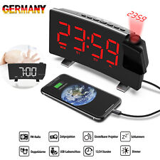 LED Dimmbar Funk Projektionswecker FM Radiowecker Radiokuhr Clock mit Projektion