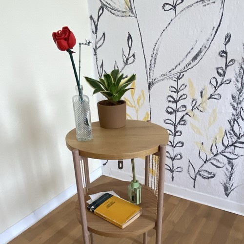 Runder holz beistelltisch mit - holz,