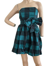 RETRO 80s GREEN CHECK BOW