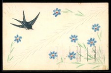Papierkunst-AK Schwalbe mit