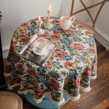 Neu Luxus Tischdecke Gobelinstoff Tischdecke mit Blumenmuster Jacquard Brokat DE
