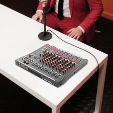 8 Kanal Audio Mischpult Konsole Verstärker USB DJ Live Mixer Studio Bluetooth