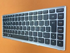 DE-Tastatur Schwarz. Silber Rahmen für Lenovo IdeaPad U310 (MAG68GE)