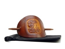 Vickys World Leder Haarspange - Gemme - OX Antique Cameo Sophia