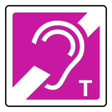 Hörgerät T Positionsschild oder Aufkleber | DDA0018