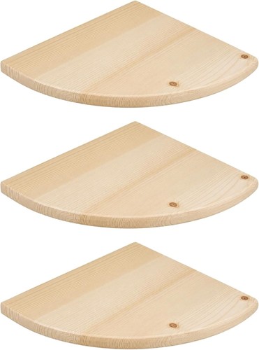 3er set naturholz eckregale - 3er, /