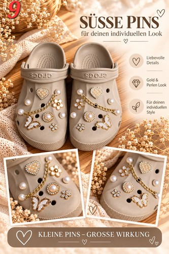 Schuh charms pins - schuh, set