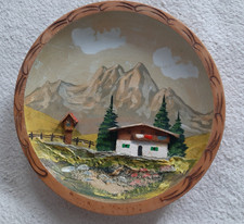 Schöne Holzteller-Wanddeko * Imst Tyrol * handbemalt * Unikat * 3D * Berghaus **