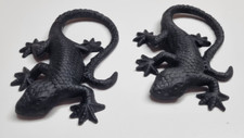 2x Eidechse Gecko Salamander *Echse* Gusseisen schwarz 16 cm