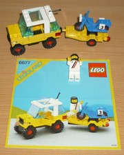 Lego City 6677 Auto + Anhänger + Motorrad v. 1986