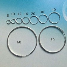 Sterling Silber 925 Creolen einzeln oder als Paar Ø 8 mm - 80 mm 1,2 mm zierlich