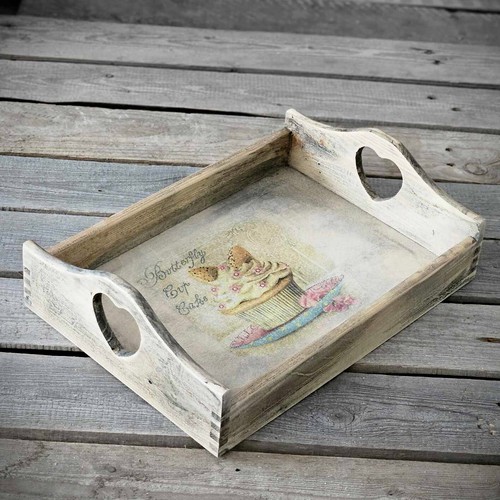 Vintage holztablett 35x25 - 35x25, cm