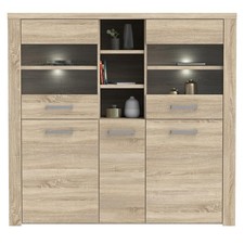 Highboardvitrine sonoma - highboardvitrine,