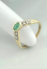 Smaragd diamant ring gold 585 - diamant,