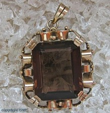 Antiker Anhänger in Silber mit Rauchtopas Topas Rauchtopas Antik       