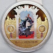 GIGANT-MEDAILLE: KAISER WILHELM II., Cu vergoldet, Farbe, PP, 376 g, 100 mm, C17