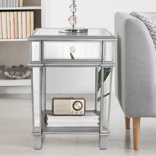 Beistelltisch glas silber - glas,
