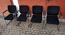 4 x Freischwinger / Konferenzstühle Wilkhahn 241/5 Armlehne in schwarz