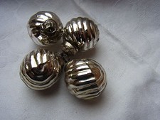 Christbaumschmuck Weihnachtsschmuck Biedermeier Glas Kugel Lauscha Silber 