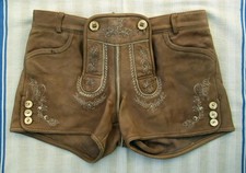 BESTICKTE BRAUNE LEDERHOSE - BAVARIA - STOCKERPOINT - GR. 38