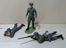 3 Hausser Elastolin Soldaten Offizier Deutsche Wehrmacht  Kunststoff  7cm Figur