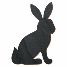 Schwarzer Sitzender Holz Hase